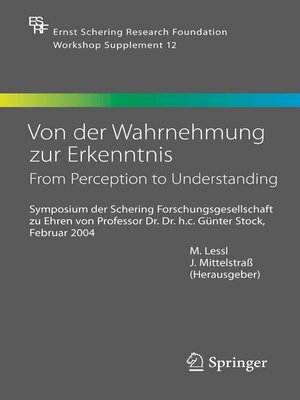 cover image of Von der Wahrnehmung zur Erkenntnis--From Perception to Understanding